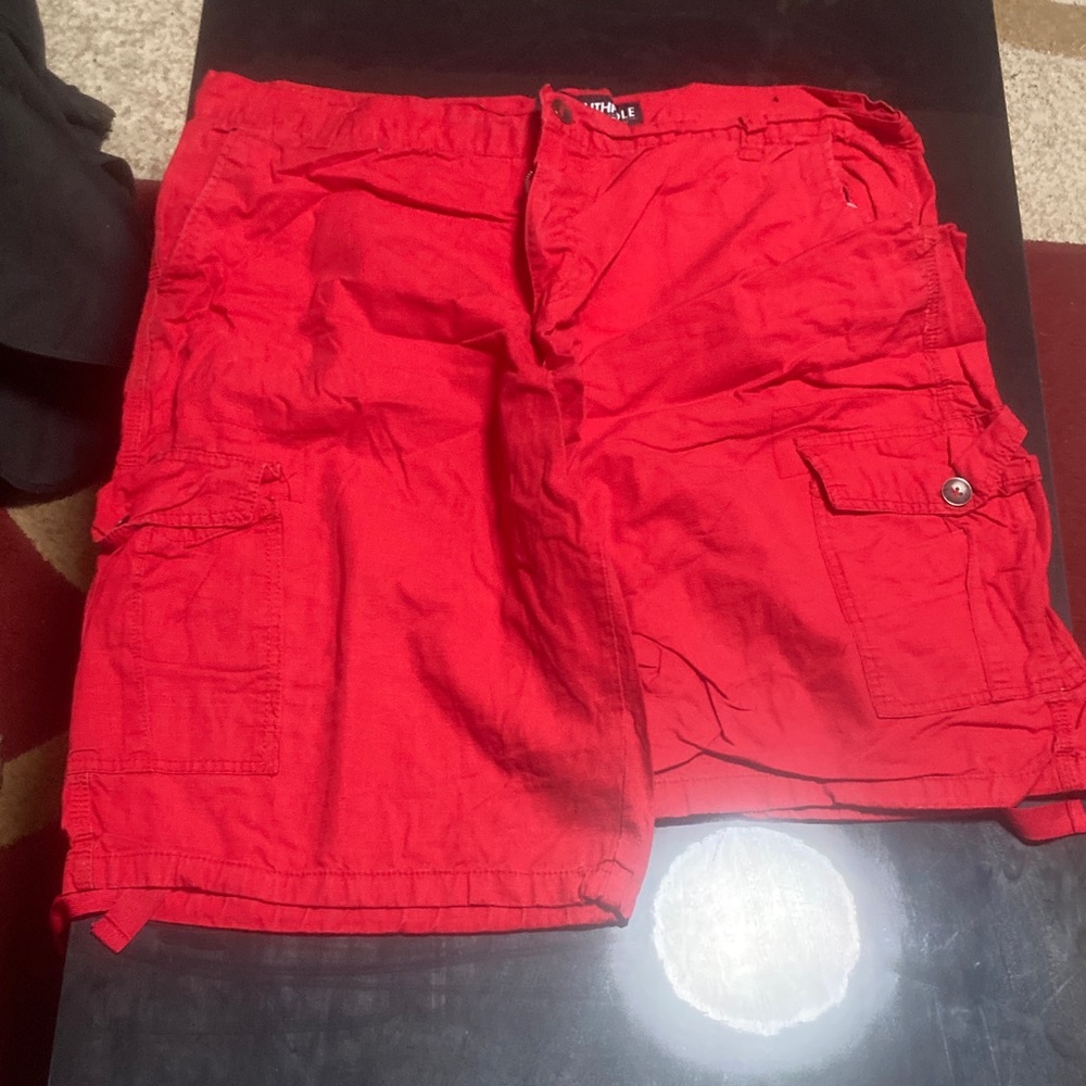 South Pole Bright Red Cargo Shorts for Men